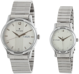 Titan Analog White Dial Unisex Watch - Wrist pair watch 2